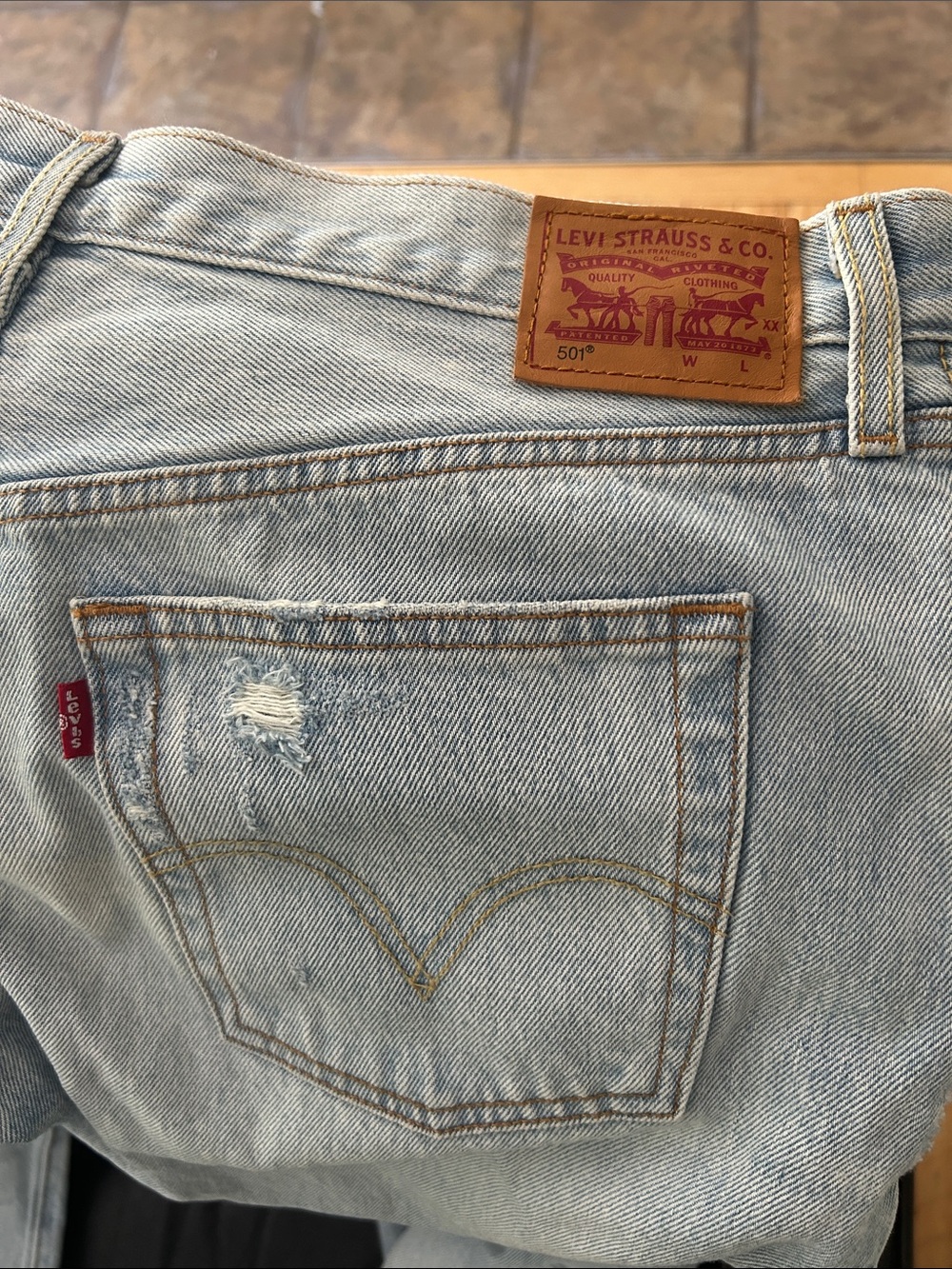 Levi's Light Blue Distressed Back Pocket Jeans